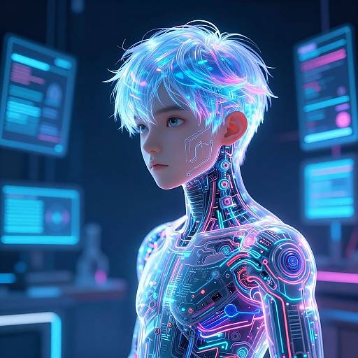 Futuristic Anime AI Boy Art