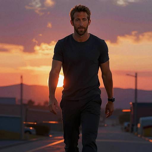 Nude Silhouette at Sunset Abstract