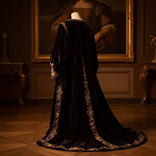 Elegant Velvet Robe in Vintage Room