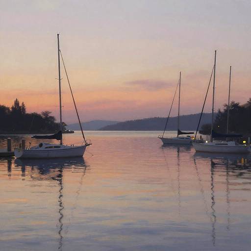 Tranquil Twilight Harbor Scene