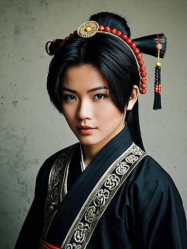 Young Asian Man in Traditional Singkil Costume