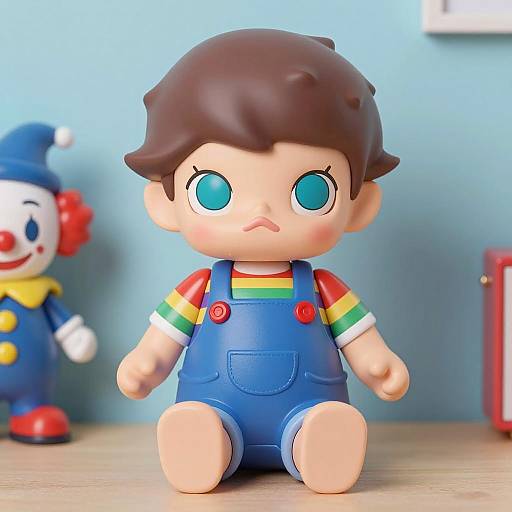 A Sad Plastic Doll Amidst Colorful Toys