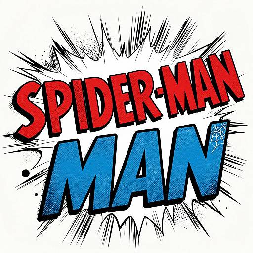 Comic-style illustration with bold, red 