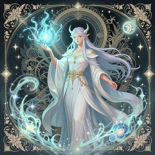 Serene Eladrin Mage Channeling Magic