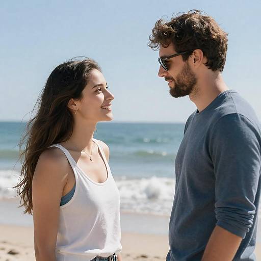 Couple on the Beach at Sunset