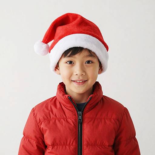 Young Boy in Santa Hat Costume