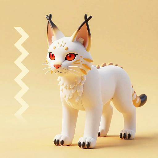 Mischievous Red Eyed Lynx Toy Design
