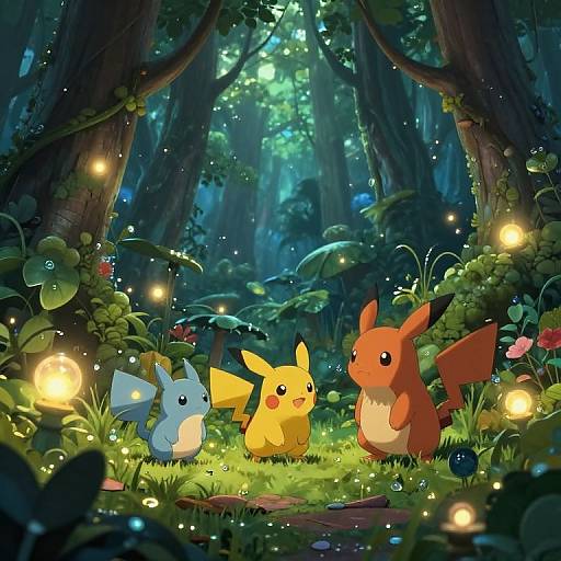 Enchanted Forest with Whimsical Creatures