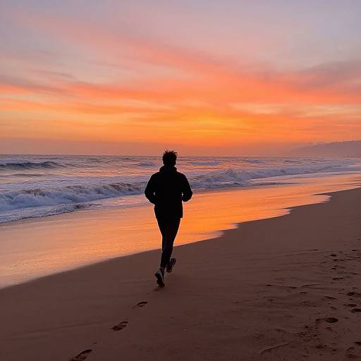 Sunset Beach Jogging Serenity