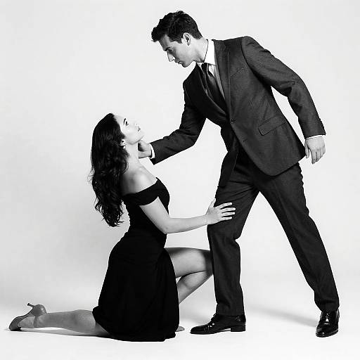 Intimate Black-and-White Dance Moment