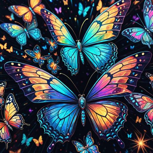 Colorful Enchanted Butterflies Digital Art