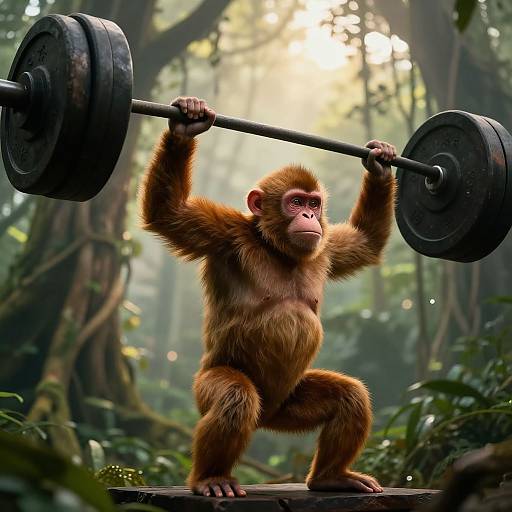 Gigachad Monkey Lifting Weights