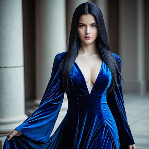 Elegant Blue Velvet Kastro Cosplay Outfit