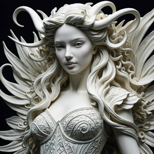 Detailed Siren Mythical Sculpture