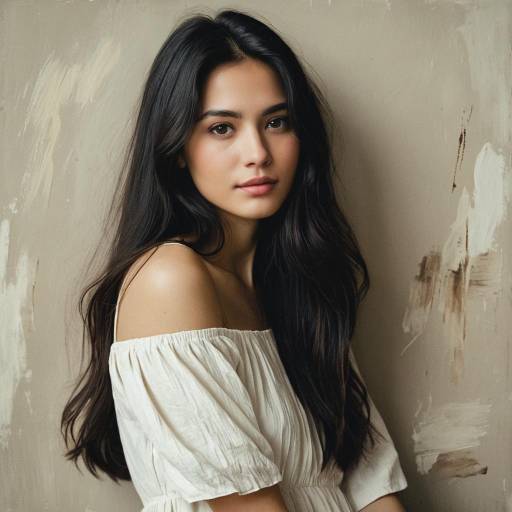 Young Woman Portrait with Long Hair