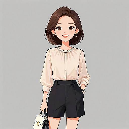 Smiling Woman in Business Casual Attire