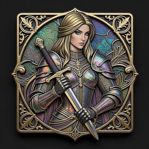 Twinblade Paladin Silvia Line Art