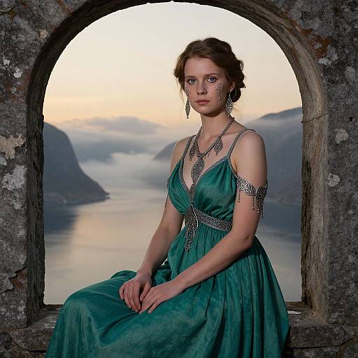 Hyperrealistic Slavic Woman at Dawn