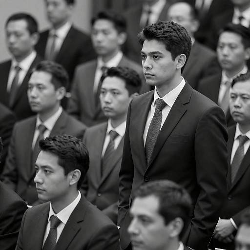 Crowded Room of Men in Suits