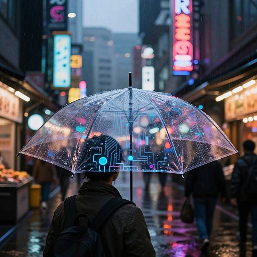 Cyberpunk Augmented Reality Umbrella