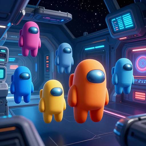 Digital illustration of five 