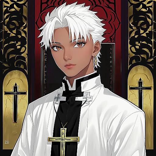 Illustration of Amakusa shirou (fate), fate (series) in the style of Ringo sui