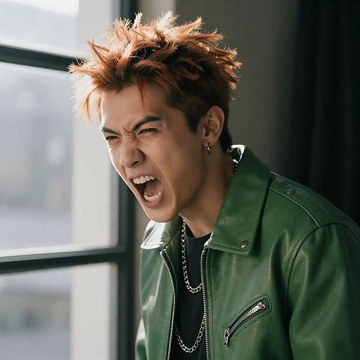 Vibrant Portrait of an Intense Young Man