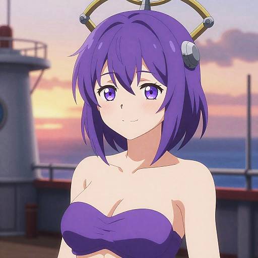 Purple-Haired Admiral at Sunrise Naval Base