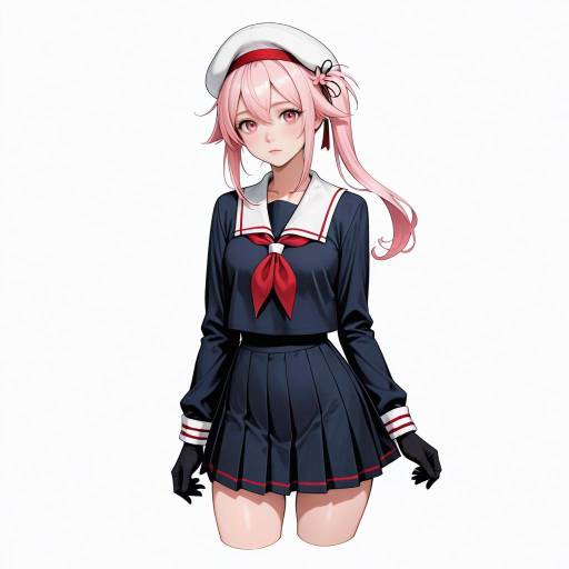 Pink-Haired Girl in School Uniform