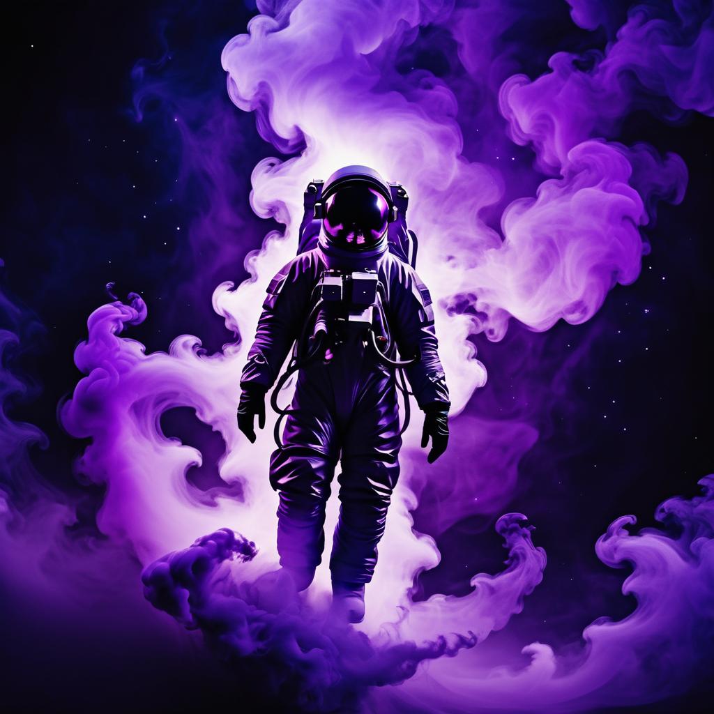 Ethereal Astronaut in Cosmic Smoke