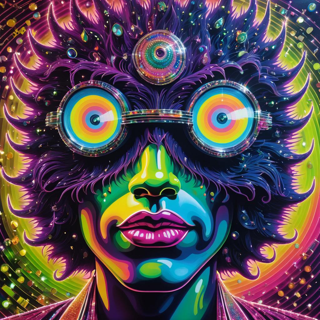 Vibrant 70s Disco Monster Artwork