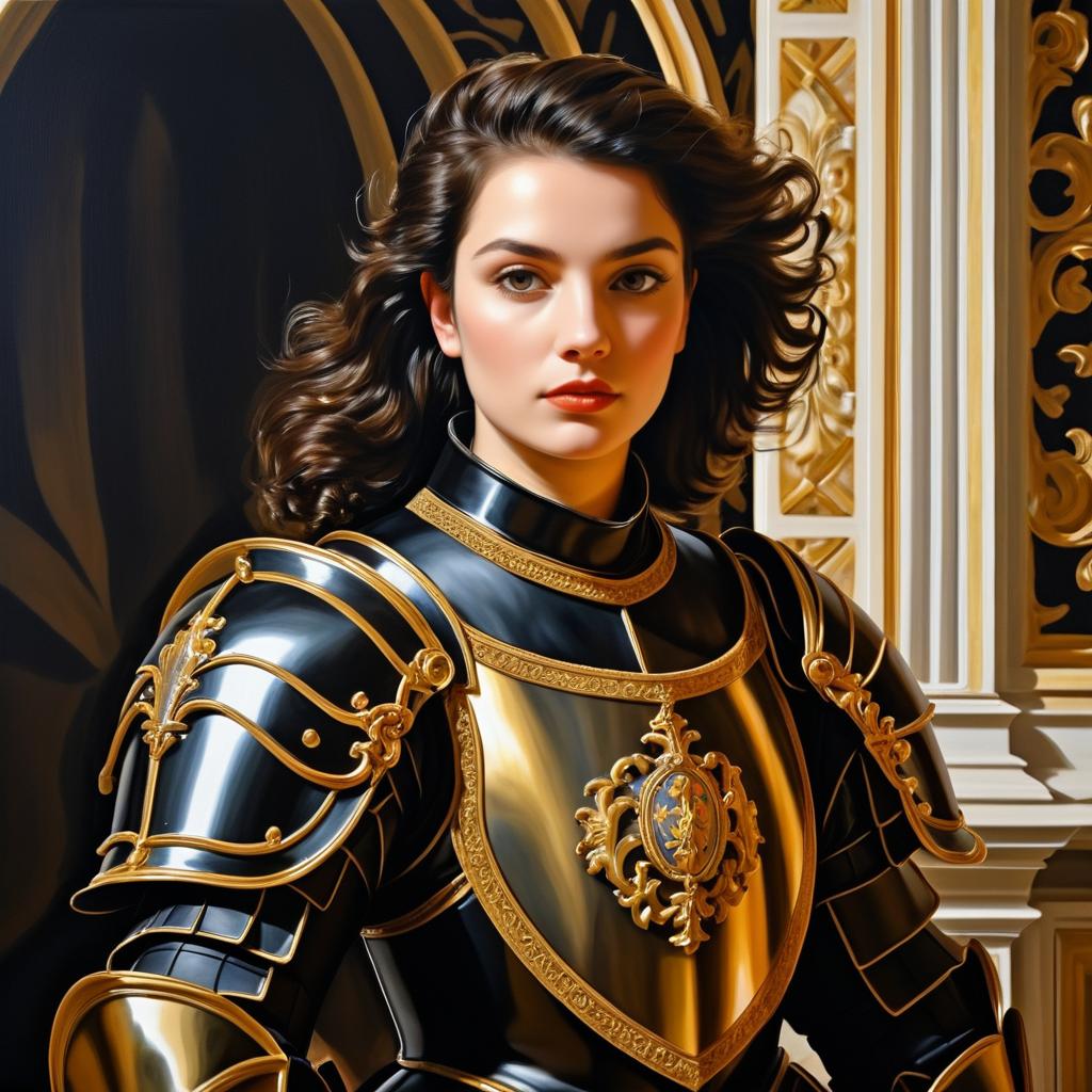 Baroque Noble Female Knight Painting