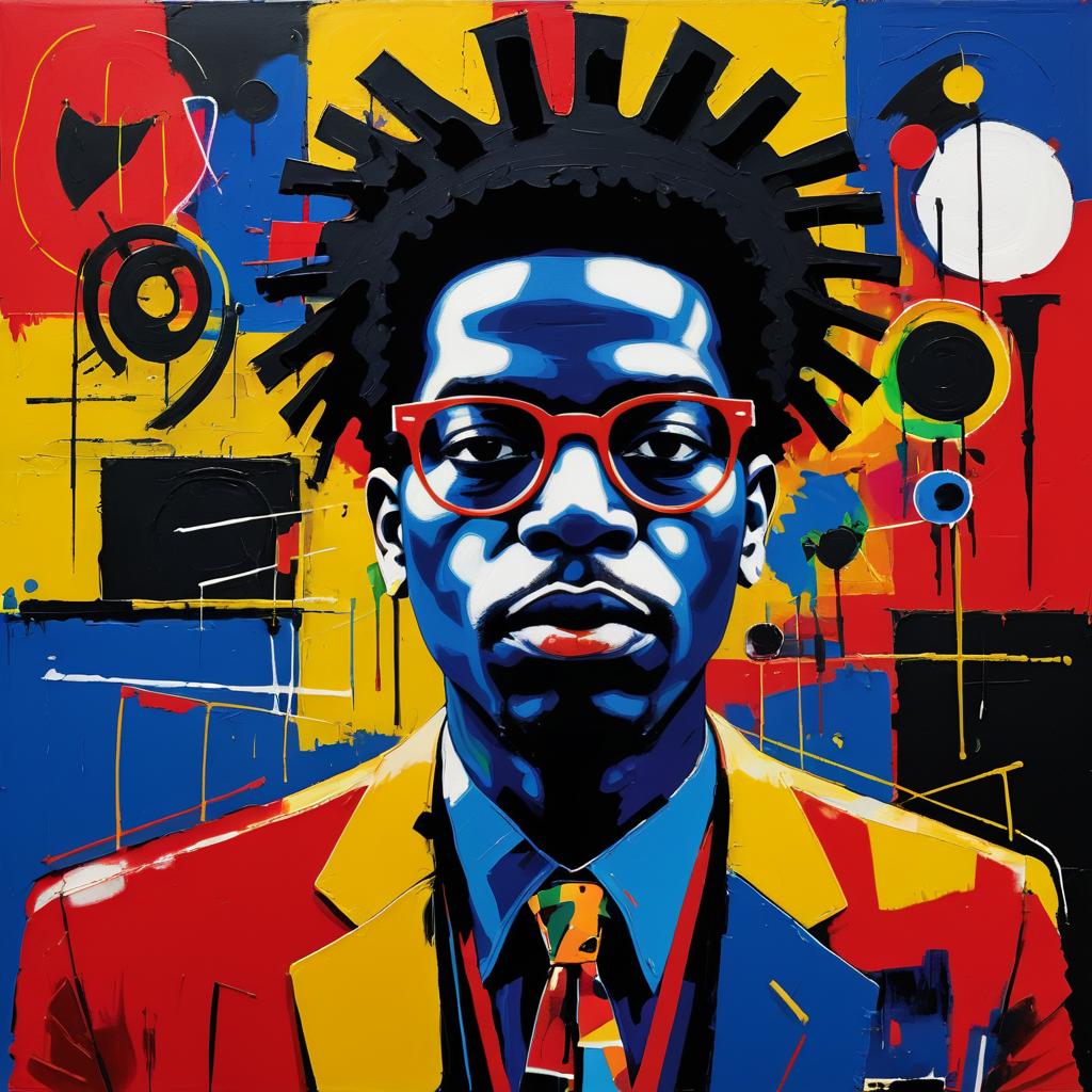 Basquiat-Style Jazz Musician Portrait