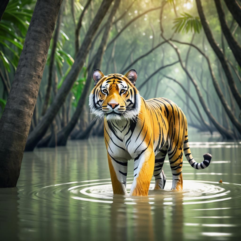 Bengal Tiger in Sundarbans Mangrove Forest