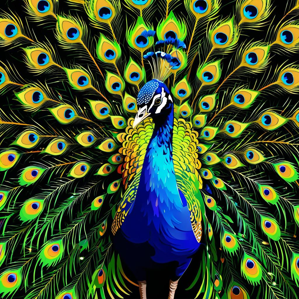 Vibrant Lifelike Peacock Vector Art