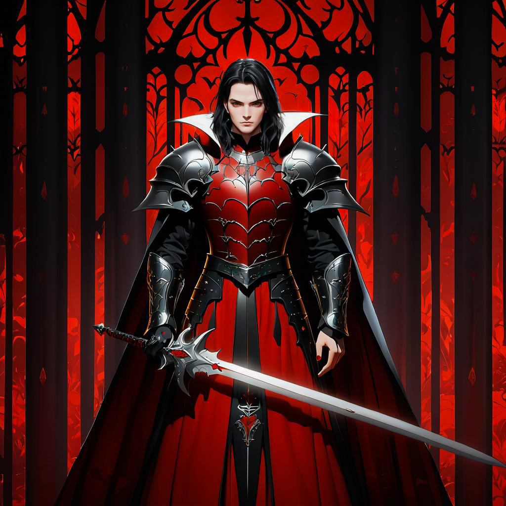 Fantasy Vampire Warrior in CGI Style