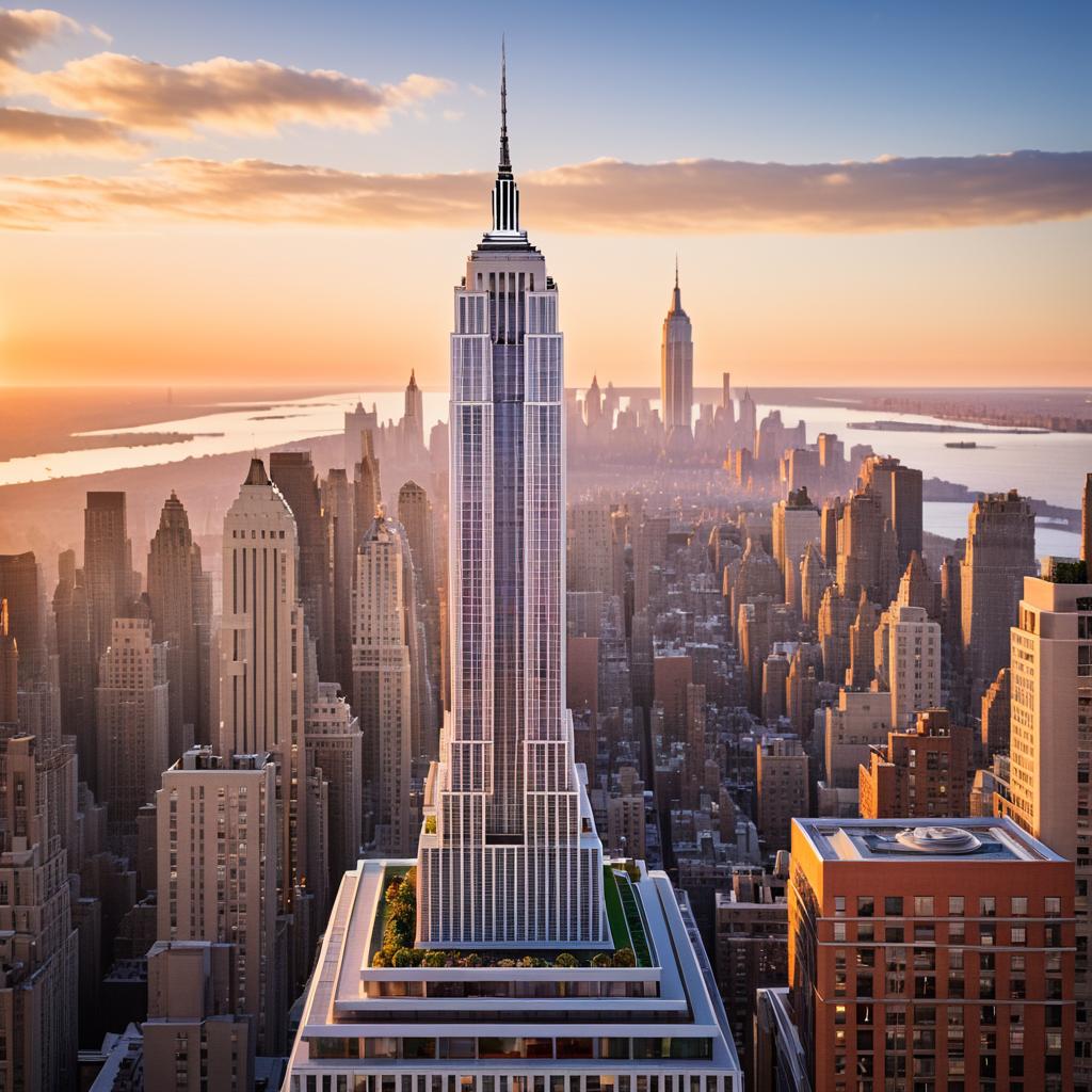 Hyperrealistic Empire State Building Sunset