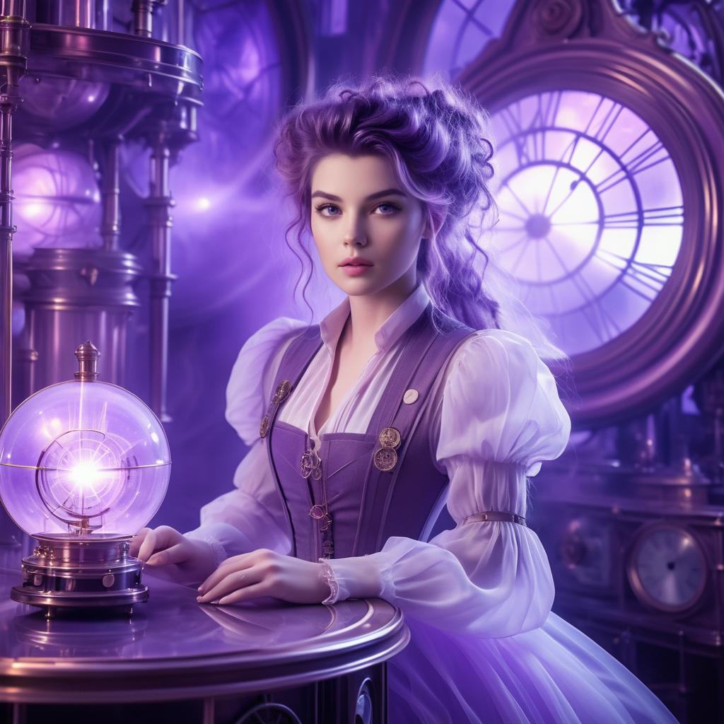 Ethereal Time Traveler in Steampunk Fantasy