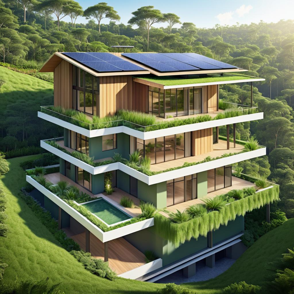 Sustainable Rooftop Home in Lush Forest