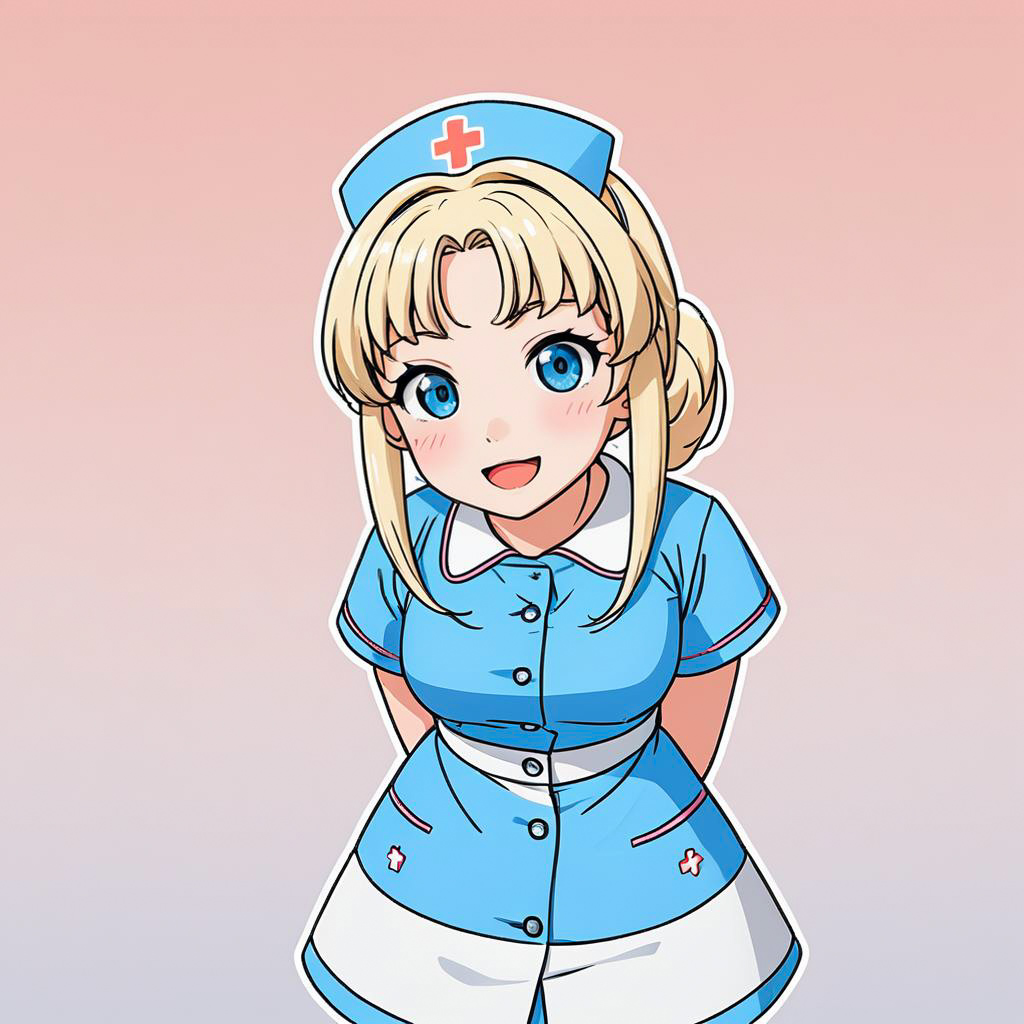 Amused Young Nurse in 3D Animation