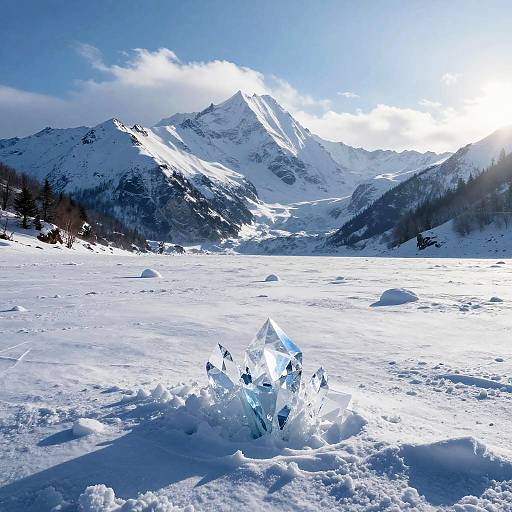 Ultra-Realistic Snow-Capped Peak Scenery