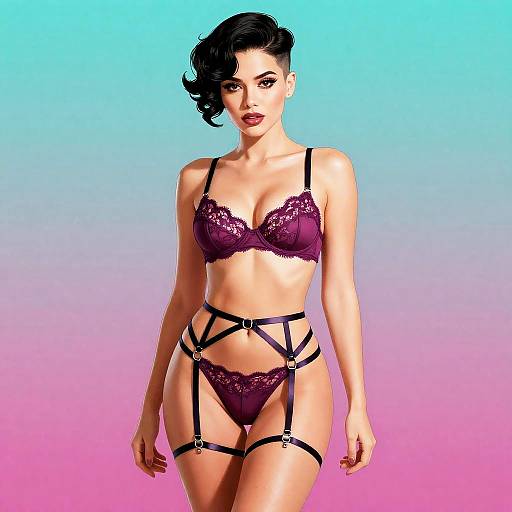 Minimalist Surreal Pin-Up Fashion Portrait