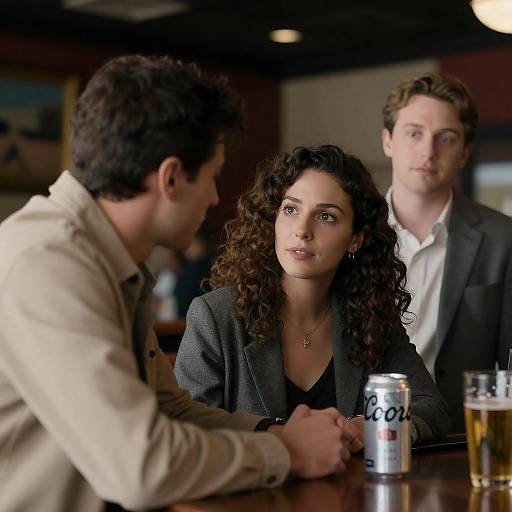 Casual Bar Scene with Three Friends