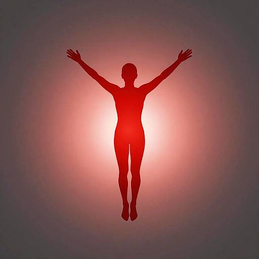 Ethereal Red Silhouette in Glow