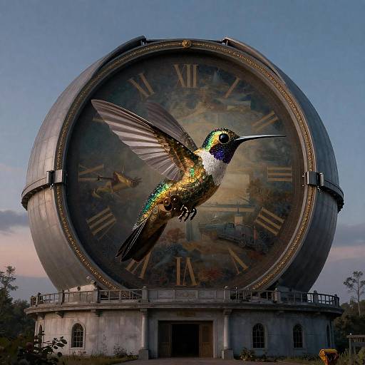 Clockwork Hummingbird in Abandoned Observatory