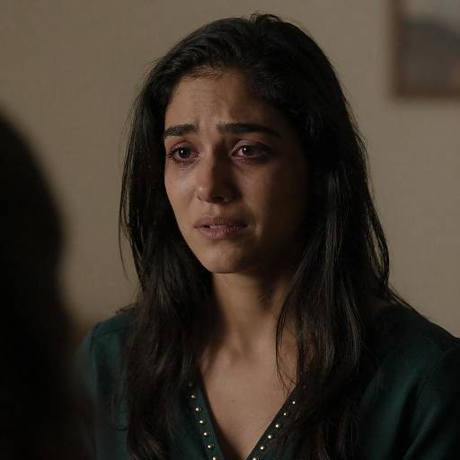 Sad woman with bruise and dark green top