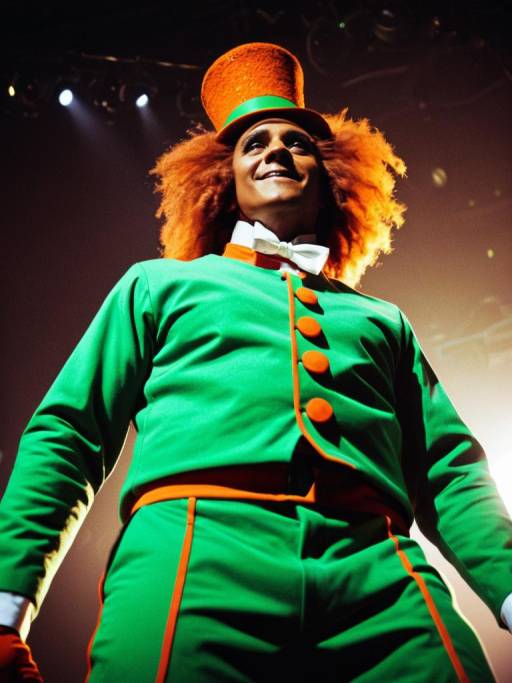 Man in Oompa Loompa Costume Low-Angle Shot