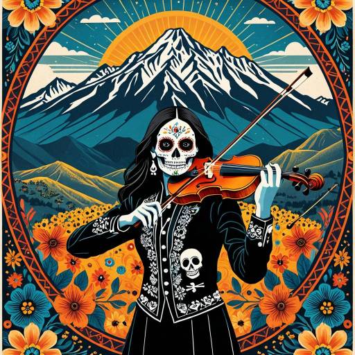 Día de los Muertos Electric Violinist Poster