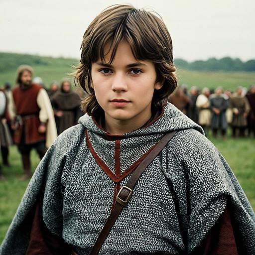 Young Boy in Medieval Norman Clothing