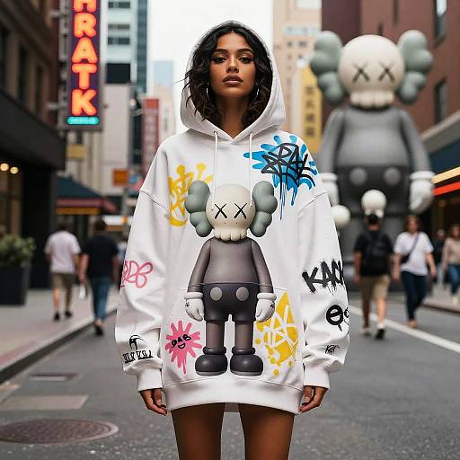 Urban Streetwear Model in Neon Lights